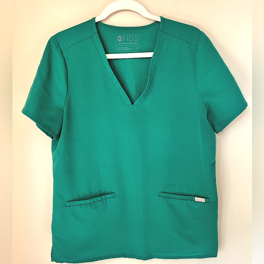 Figs Scrub Top- Technical Collection -Teal Size Medium